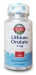 Lithium Orotate by KAL - 60 Vegetarian Capsules - 1 Bottle